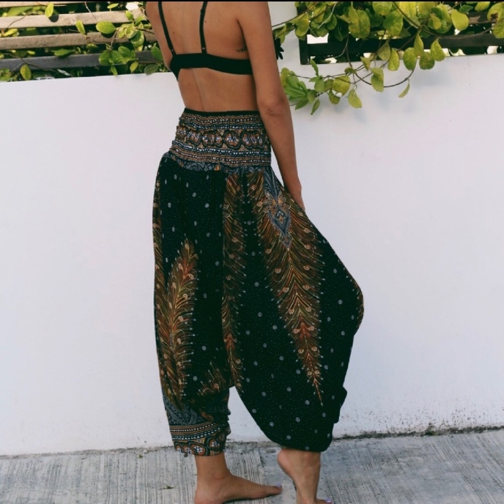 "Roots" Harem loose peacock pants - Picture 3 of 6